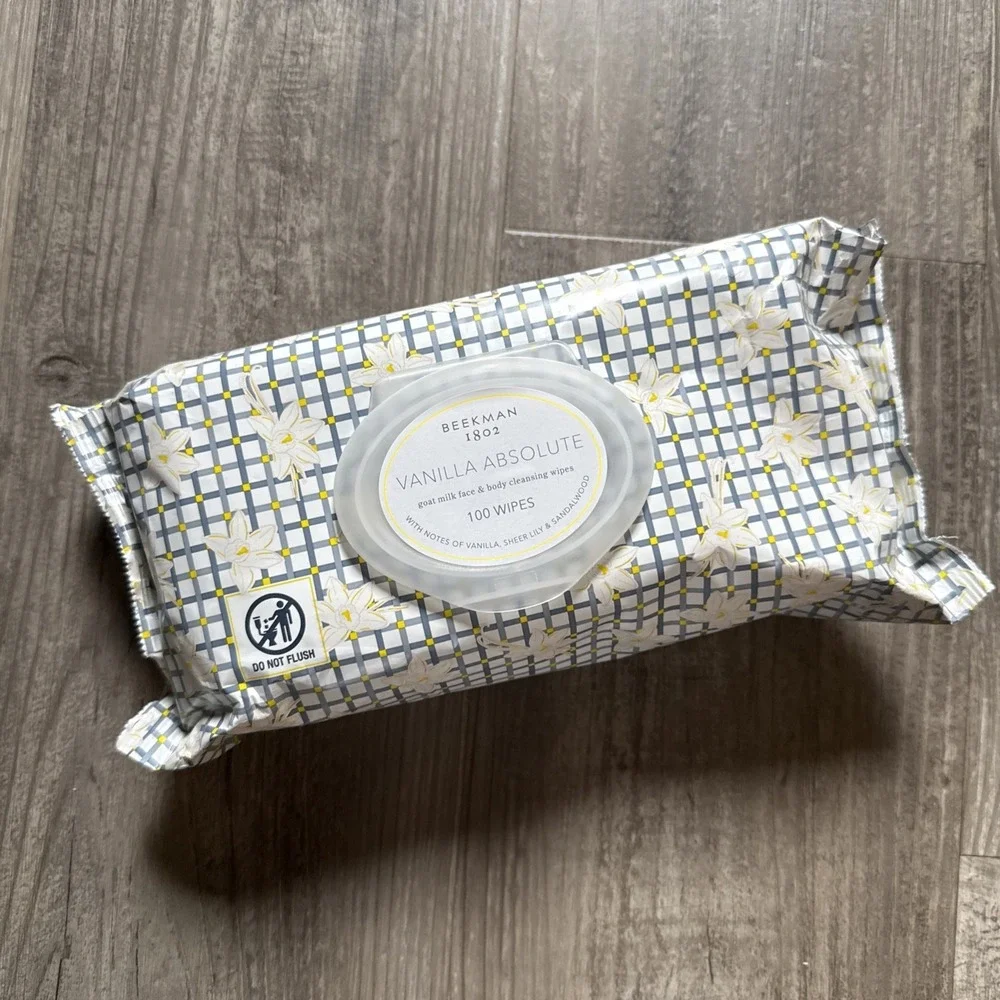 Beekman 1802 Vanilla Absolute Goat Milk Face Cleansing Wipes 100 Ct (NEW)